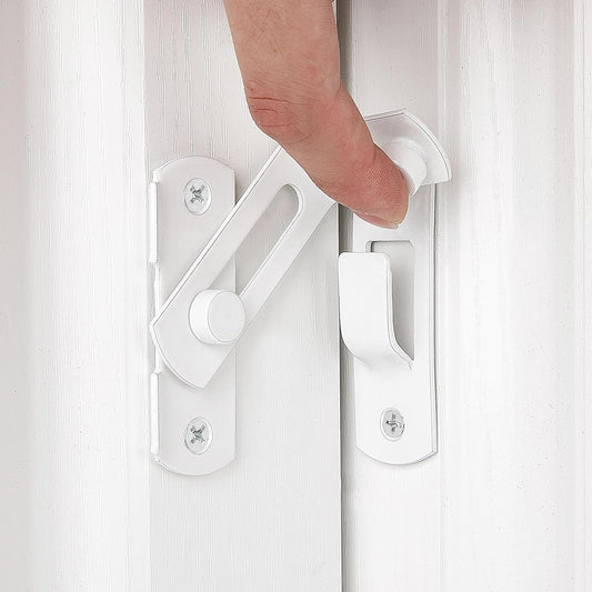 4 Packs Flip Door Sliding Latches, White 90 Degree Stainless Steel Bar Gate Latches Safety Door Lock,Sliding V1188-CYX-LHJ-218