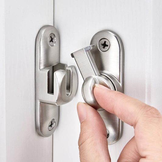 Silvery Barn Door Latches,90/180 Degree Gate Lock,Flip Gate Latches Hardware,Zinc Alloy Right Angle Door Lock V1188-CYX-LHJ-220
