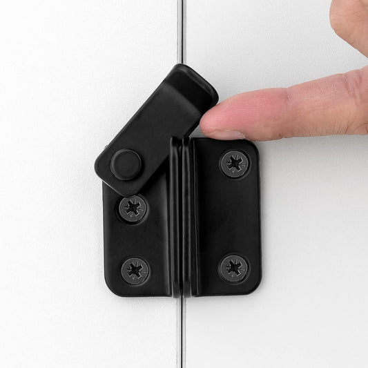 2 Packs Flip Latches, 1.81" x 1.77"Black Stainless Steel Thickened Heavy Duty Hasp barn gate flip Door Latch V1188-CYX-LHJ-229