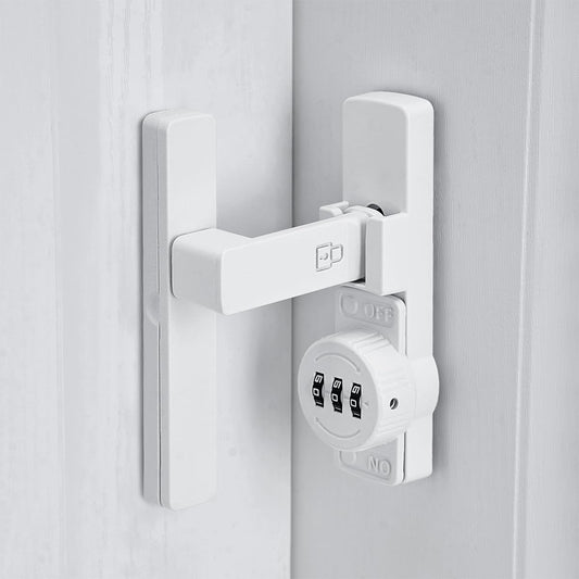 White 90 Degree Barn Door Lock,Mechanical Password Lock,Flip Latch with Combination,3 Digit Password V1188-CYX-LHJ-230