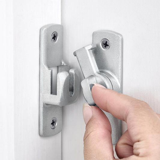 Silvery Barn Door Latches,90/180 Degree Gate Lock,Aluminum Alloy Right Angle Door Lock Latch,Flip Gate V1188-CYX-LHJ-236