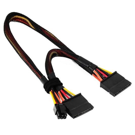 SATA 15 Pin x2 to Mini 6 Pin ATX Cord Compatible with Dell Inspiron 3653 3650 HDD SATA Power Cable 12inch/30cm V1188-CYX-LHJ-2400