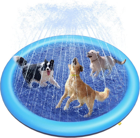 Splash Pad for Dogs & Kids - Anti-Slip Dog Pool for Large Dogs, 0.58 mm Thickened Durable Outdoor Water Play V1188-CYX-LHJ-2444