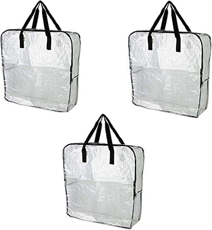 DIMPA 3 pcs Extra Large Storage Bag, Clear Heavy Duty Bags, Moth and Moisture Protection Storage Bags V1188-CYX-LHJ-2629
