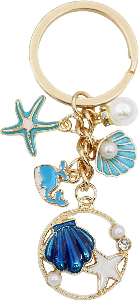 Ocean Keychain Adorable Sea Animal Charms Perfect for Beach Lovers, Travel Enthusiast Ideal for Backpacks V1188-CYX-LHJ-2663
