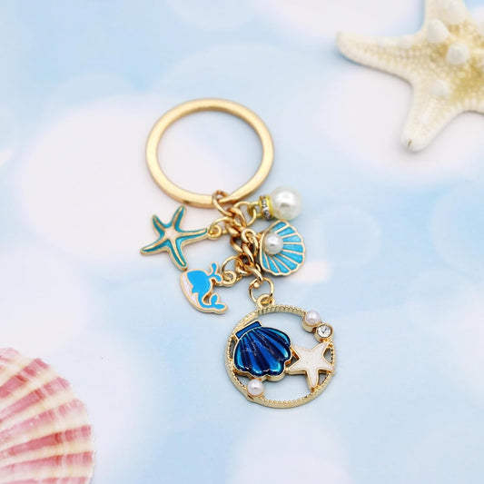 Ocean Keychain Adorable Sea Animal Charms Perfect for Beach Lovers, Travel Enthusiast Ideal for Backpacks V1188-CYX-LHJ-2663