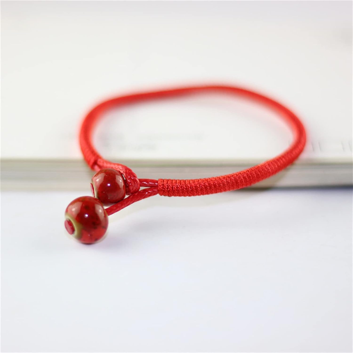 Men Women Lucky Ceramic Bead Red String Bracelet Hand Braided Bangle Durable and Useful V1188-CYX-LHJ-2699