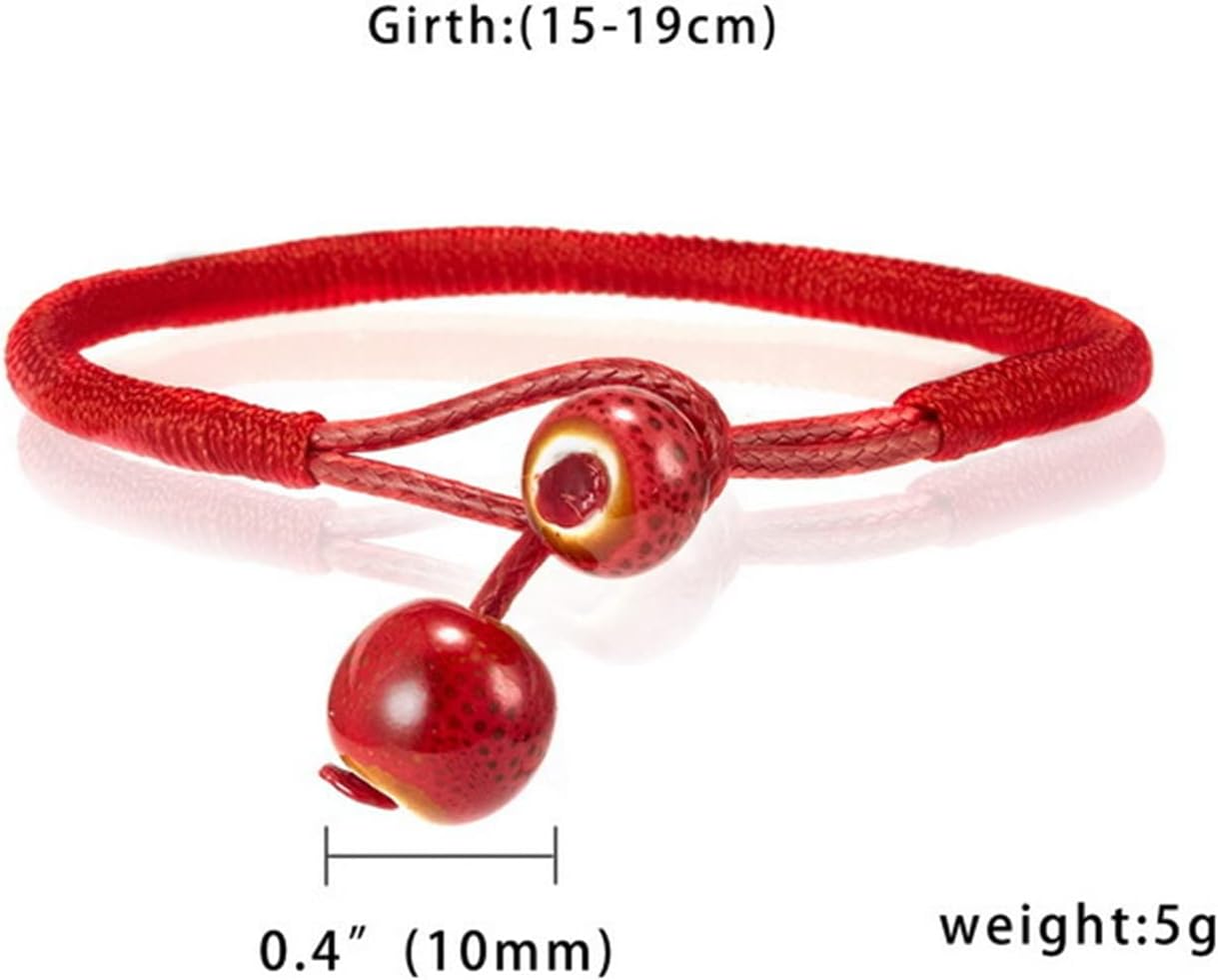 Men Women Lucky Ceramic Bead Red String Bracelet Hand Braided Bangle Durable and Useful V1188-CYX-LHJ-2699
