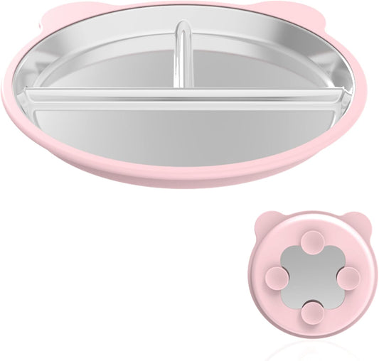 Silicone Stainless Steel Dinner Plate, 9-Inch Portion Control Plate, Balanced Lunch for Weight Loss and V1188-CYX-LHJ-2788