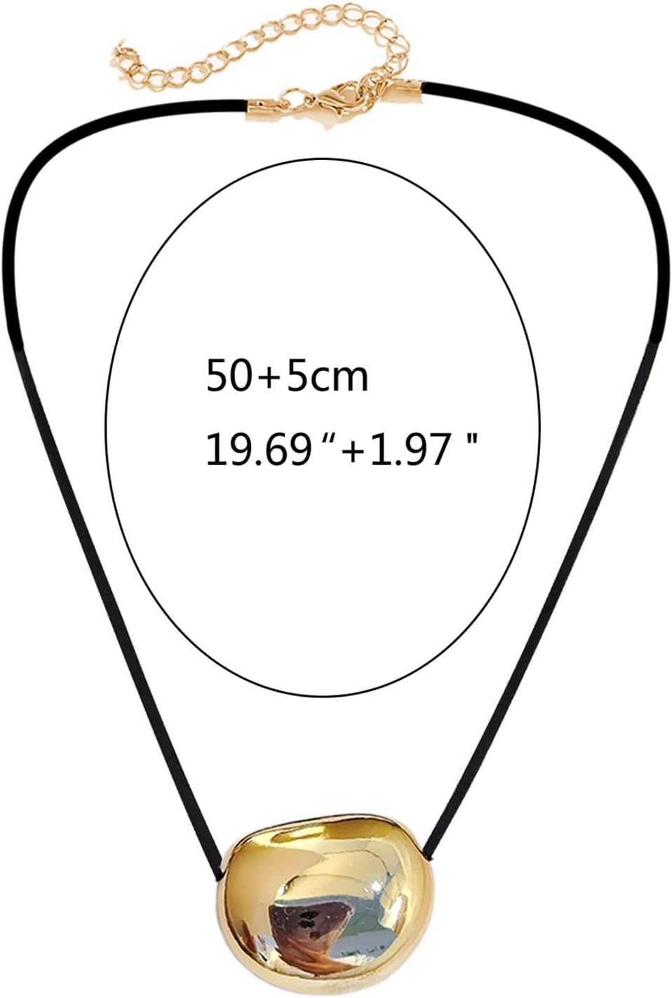 Oval Bead Clavicle Chain Fashionable Geometric Pendant Necklace V1188-CYX-LHJ-2840