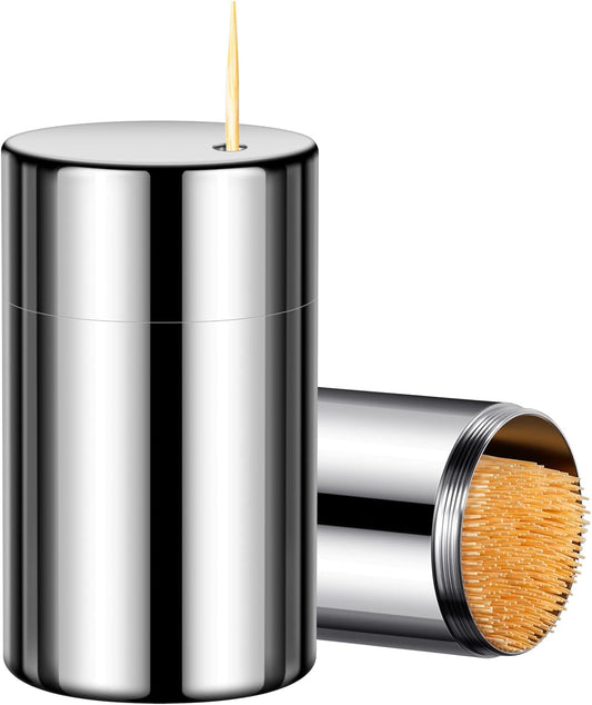 Toothpick Holder Toothpicks 304 Stainless Steel Toothpick Dispenser with 400 Bamboo Toothpicks for Appetizers V1188-CYX-LHJ-2884