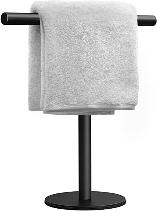 Hand Towel Holder Stand for Bathroom Vanity Countertop Matte Black T-Shape Towel Bar Rack Stand Towel Bar for V1188-CYX-LHJ-291