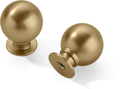 10 Pack 1 Inch Vintage Ball Champagne Bronze Cabinet Knobs Kitchen Cabinet Hardware Satin Brass Drawer Knobs V1188-CYX-LHJ-309