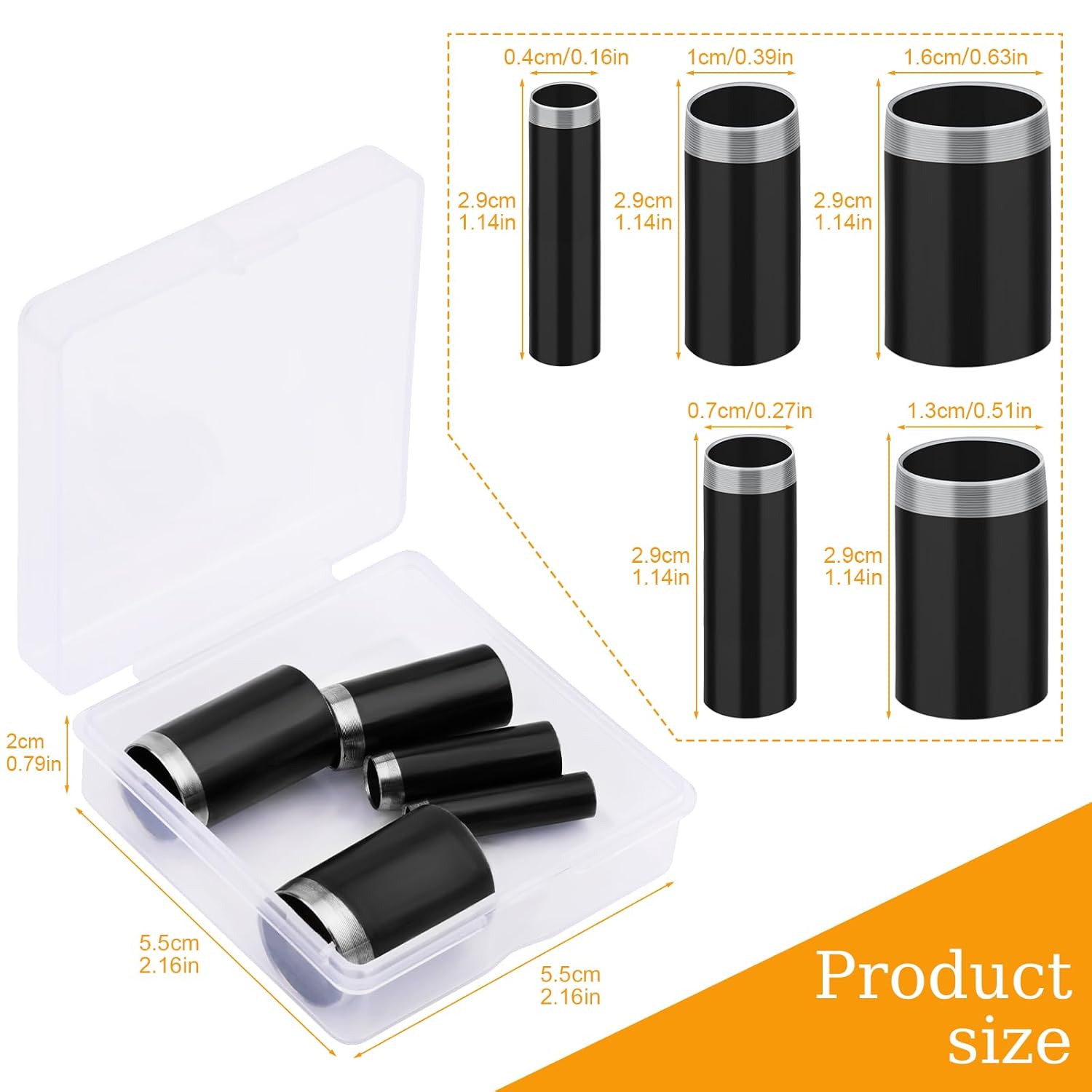 5 Sizes Round Hole Punch, Hollow Punch Cutter Tool Set with Storage Case, Leather Craft Tools Kit for V1188-CYX-LHJ-370