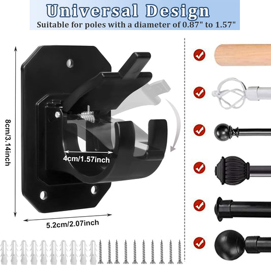 8PCS No Drill Curtain Rod Brackets,Nail Free Adjustable Curtain Rods No Drilling,Self Adhesive Curtain Rod V1188-CYX-LHJ-394