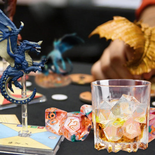 7 Shapes DND Dice Whisky Ice Cubes Mold, 3D Dice Mold DND Accessories For Whiskey Cocktail Summer Ice Drink, V1188-CYX-LHJ-449