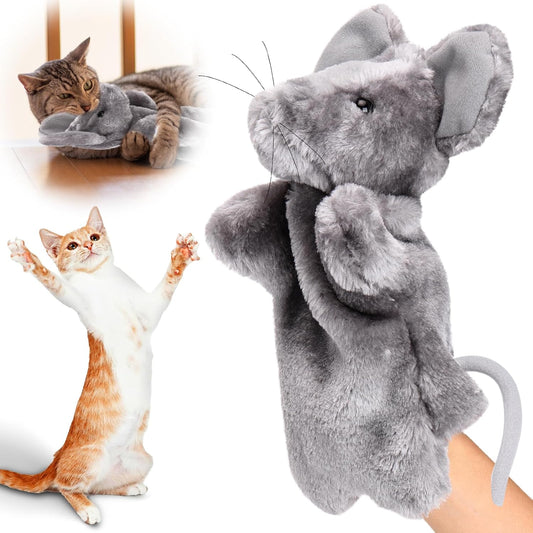 Cat Wrestling Toy Puppet, Mouse Puppets Enrichment Toys for Bored Indoor Cats, Safe Wrestling Glove Hand V1188-CYX-LHJ-452
