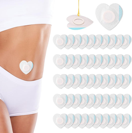 50pcs Castor Oil Wrap for Belly Button, Heart Shape Self-Adhesive & Highly Absorbent Castor Oil Wrap Pack for V1188-CYX-LHJ-590