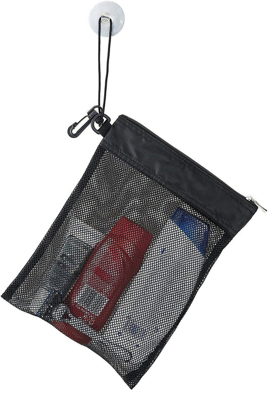 Shower Bag Tote, Mesh Caddy Toiletry Organizer 12"L x 9"W, Compact and Lightweight With Suction Cup, Cord for V1188-CYX-LHJ-709