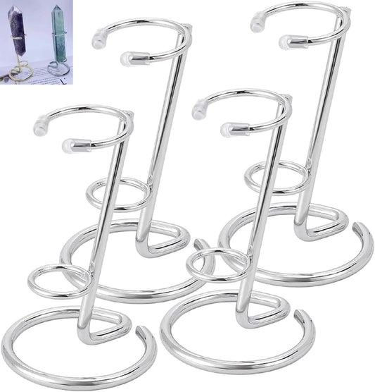 4 Pieces Small Crystal Rod Display Stand - Elegant Iron Gemstone and Mineral Holder, Geode Holder for Small V1188-CYX-LHJ-774