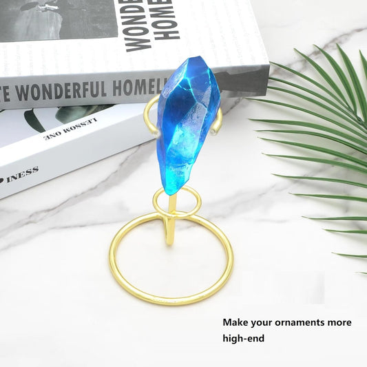 4 Pieces Small Crystal Rod Display Stand - Elegant Iron Gemstone and Mineral Holder, Geode Holder for Small V1188-CYX-LHJ-774