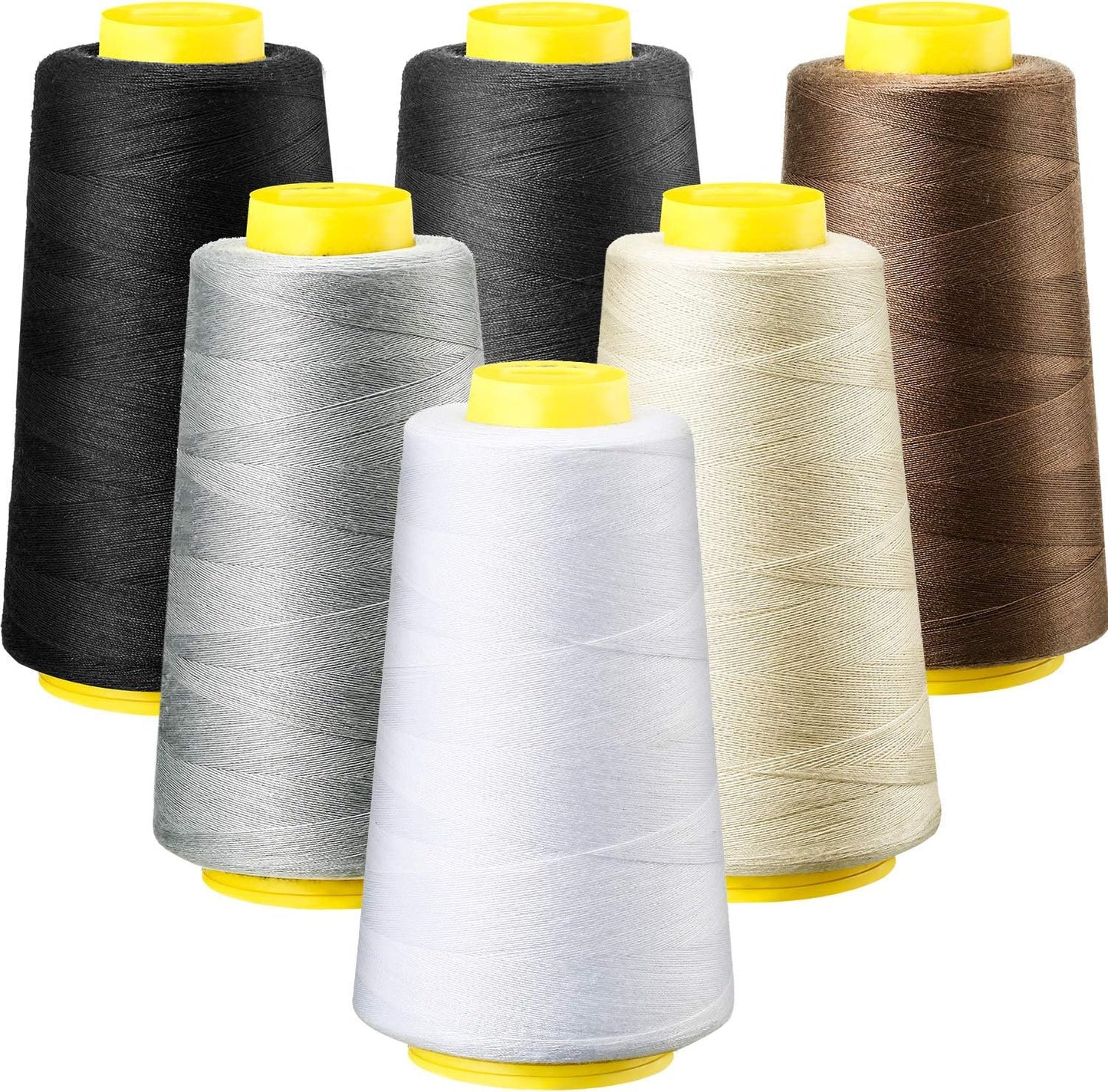 6 Rolls 3000 Yard Each Serger Thread Polyester Cones Spool Thread for Sewing Serger Overlock Quilting Sewing V1188-CYX-LHJ-865