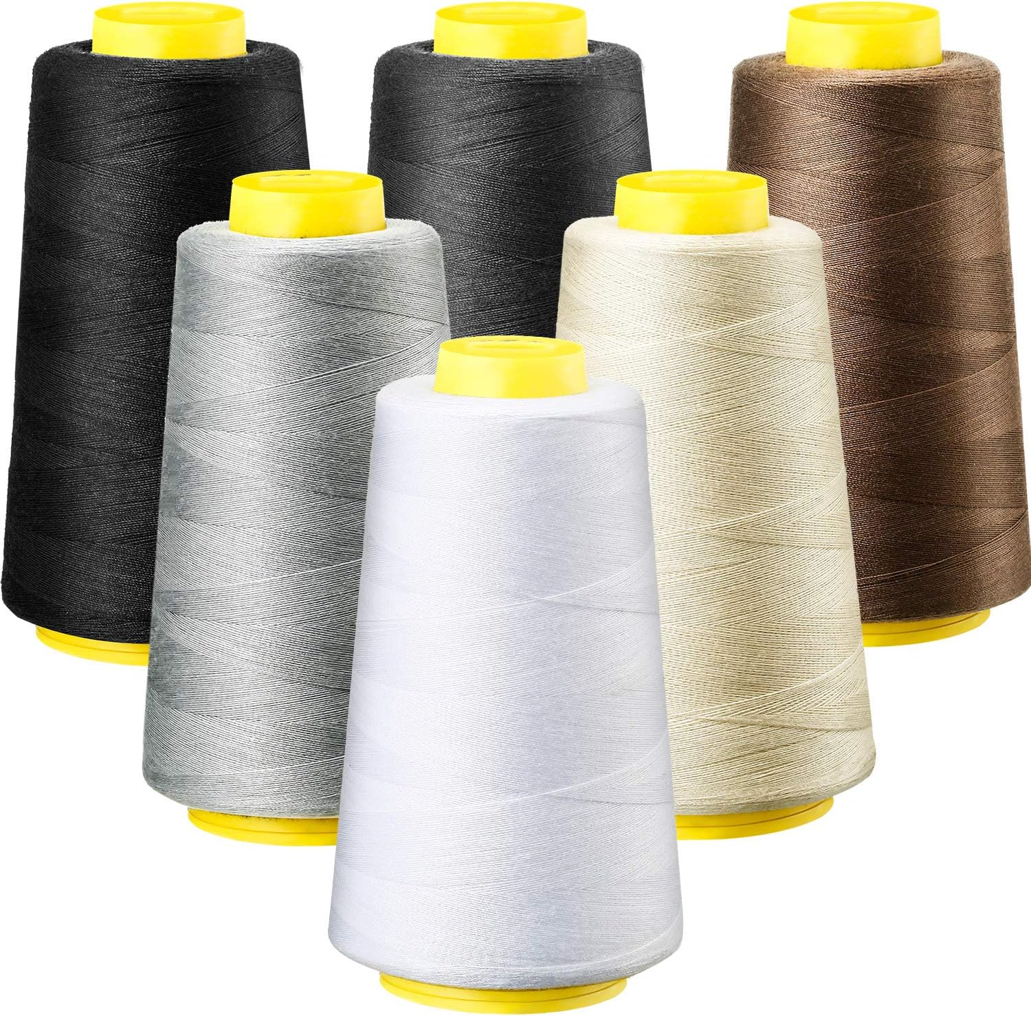 6 Rolls 3000 Yard Each Serger Thread Polyester Cones Spool Thread for Sewing Serger Overlock Quilting Sewing V1188-CYX-LHJ-865