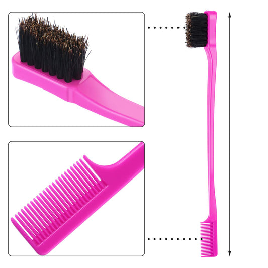 10 Pcs Edge Brush 2-in-1 Double Sided Hair Edges Brushes and Combs Combo Pack, Smooth Grooming and Edge V1188-CYX-LHJ-876