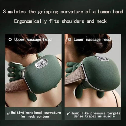 Massager, Real Hand Simulation Shiatsu Deep Tissue Electric Massager for Neck, Back & Shoulders, 3D Kneading, V1188-DZH-01