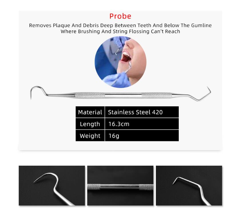 Dentist Stainless Steel Tartar Remover Set of 4 V1188-HN5-60-1