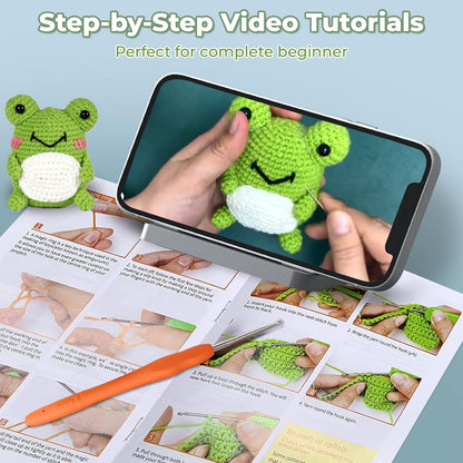 Crochet Kit for Beginners Pattern Animals Owl Penguin Frog with Yarn Hook Accessories V1188-JAR108-02665-1