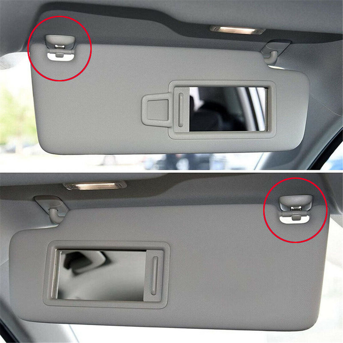 2x Sun Visor Clip Hook Mount Holder Compatible with Audi A1 A3 A4 A5 Q3 Q5 B6 B7 B8 V1188-JAR108-03513-1