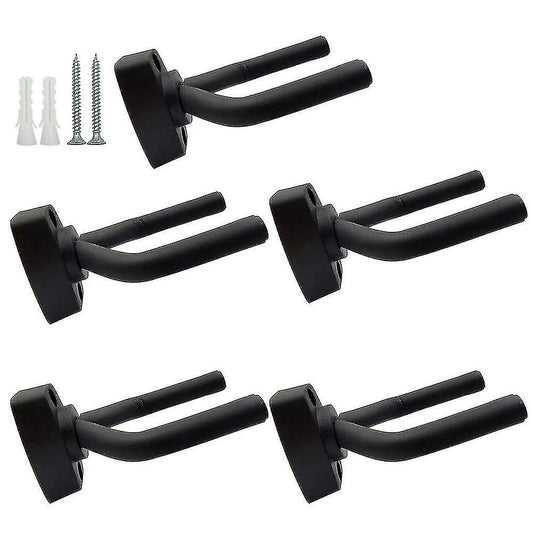 Guitar Hanger Wall Mount 5-Pack Black with Screws Compatible with Guitars V1188-JAR108-05125-1