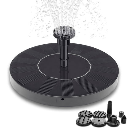 Solar Fountain 16 cm Black Water Fountain for Garden, Compatible with Solar Cell V1188-JAR108-05470-1