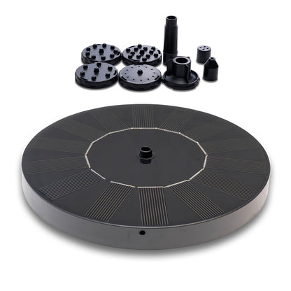 Solar Fountain 16 cm Black Water Fountain for Garden, Compatible with Solar Cell V1188-JAR108-05470-1