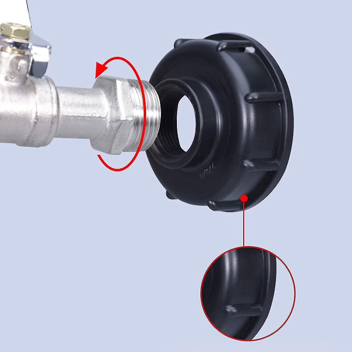 1000L tank tap with garden hose connector, S60x6 IBC tap connection V1188-JAR108-06787-1