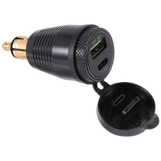 Motorcycle DIN Connector Waterproof Charger For QC3.0 USB Charger & Type C 30W Power Delivery Adapter Socket V1188-JAR108-08768