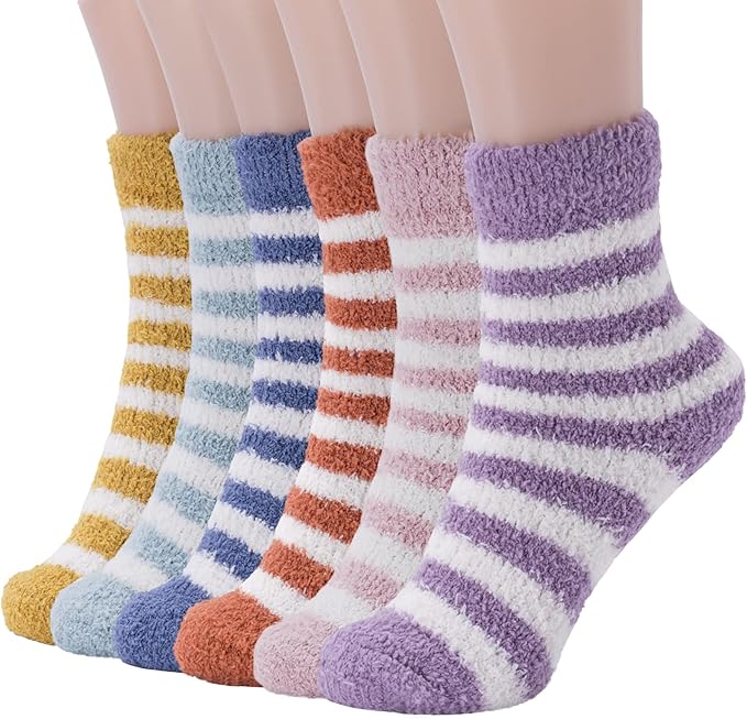 Warm Soft Socks for Women 6 Pairs Microfiber Winter Sleep Socks Size 36-40 V1188-JAR108-36773-1