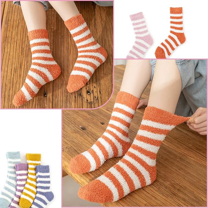 Warm Soft Socks for Women 6 Pairs Microfiber Winter Sleep Socks Size 36-40 V1188-JAR108-36773-1