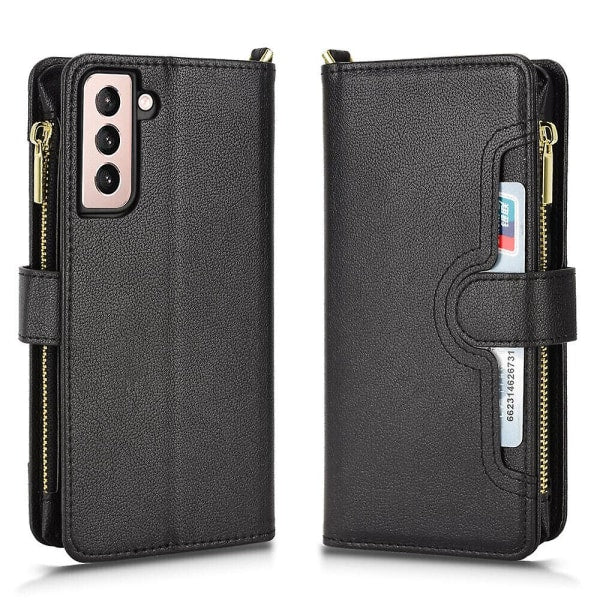 Compatible with Samsung Galaxy S21 5G Case Magnetic Leather Wallet Samsung Card Holder Protective Cover V1188-JAR51-02200