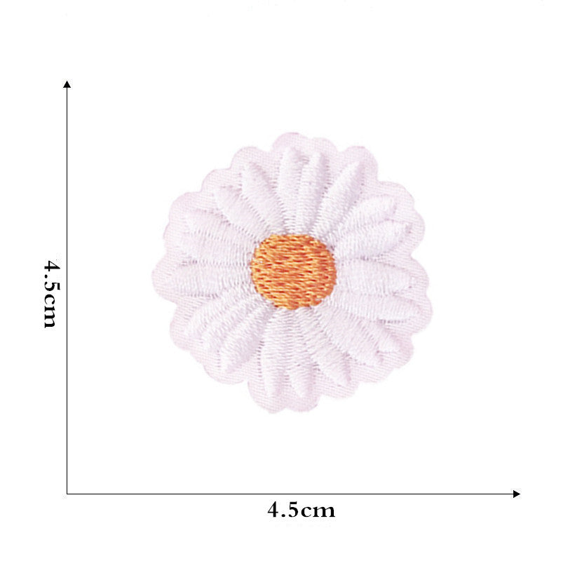 12 Pieces Embroidered Patches Iron-on Fabric Sew-on Patch Floral Pattern Mini Sunflower Embroidered Patches V1188-JAR60-11560-1
