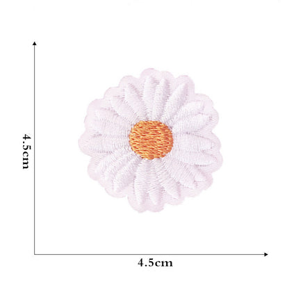 12 Pieces Embroidered Patches Iron-on Fabric Sew-on Patch Floral Pattern Mini Sunflower Embroidered Patches V1188-JAR60-11560-1