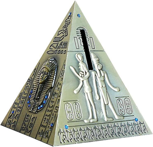 Egyptian pyramid statue model piggy bank home decor 13 cm - Antique brass (Egyptian pyramid) V1188-JAR60-16582-1