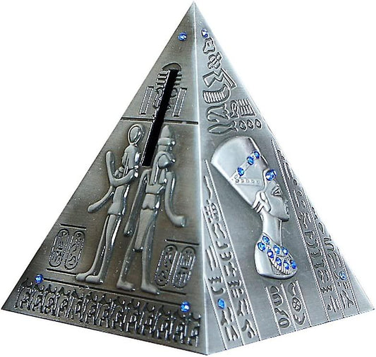 Egyptian pyramid statue model piggy bank home decor 13 cm - Antique brass (Egyptian pyramid) V1188-JAR60-16582-1