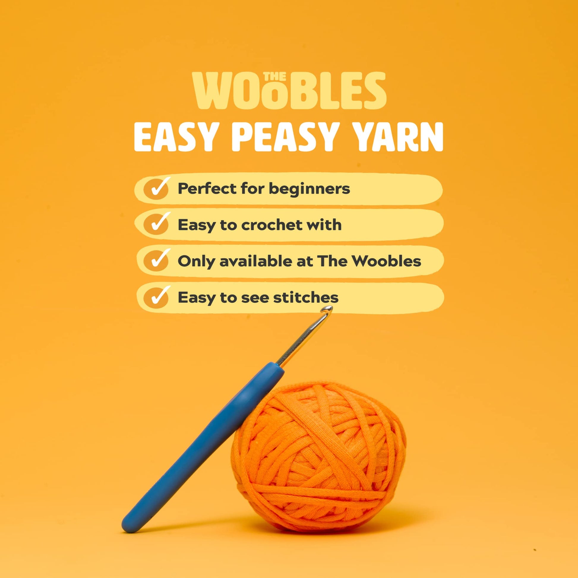 Woobles crochet set for beginners in simple pea yarn, as seen on Shark Tank Penguin V1188-JAR60-17999-1