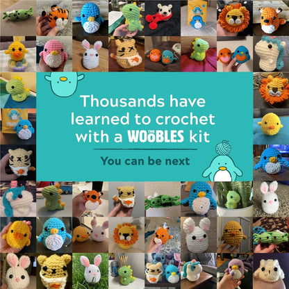 Woobles crochet set for beginners in simple pea yarn, as seen on Shark Tank Penguin V1188-JAR60-17999-1