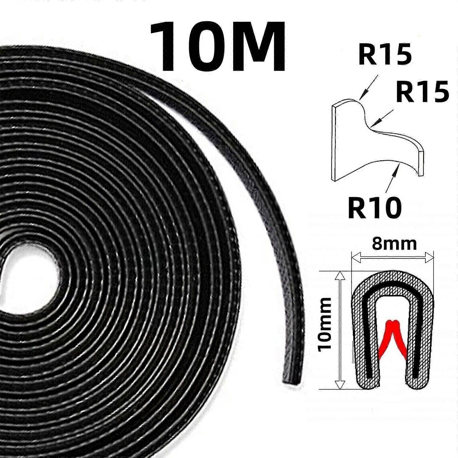 10 m edge protection edge profile black pipe tape clamping profile rubber V1188-JAR60-18176-1