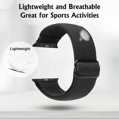 Compatible with Apple Watch Band 41mm 40mm 38mm Adjustable Stretchy Sport Strap for Men Women Black V1188-MA05-11459
