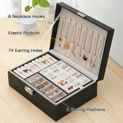 Jewelry Box Jewelry PU Leather Storage Box (Black) V1188-MA05-2036