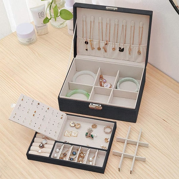 Jewelry Box Jewelry PU Leather Storage Box (Black) V1188-MA05-2036